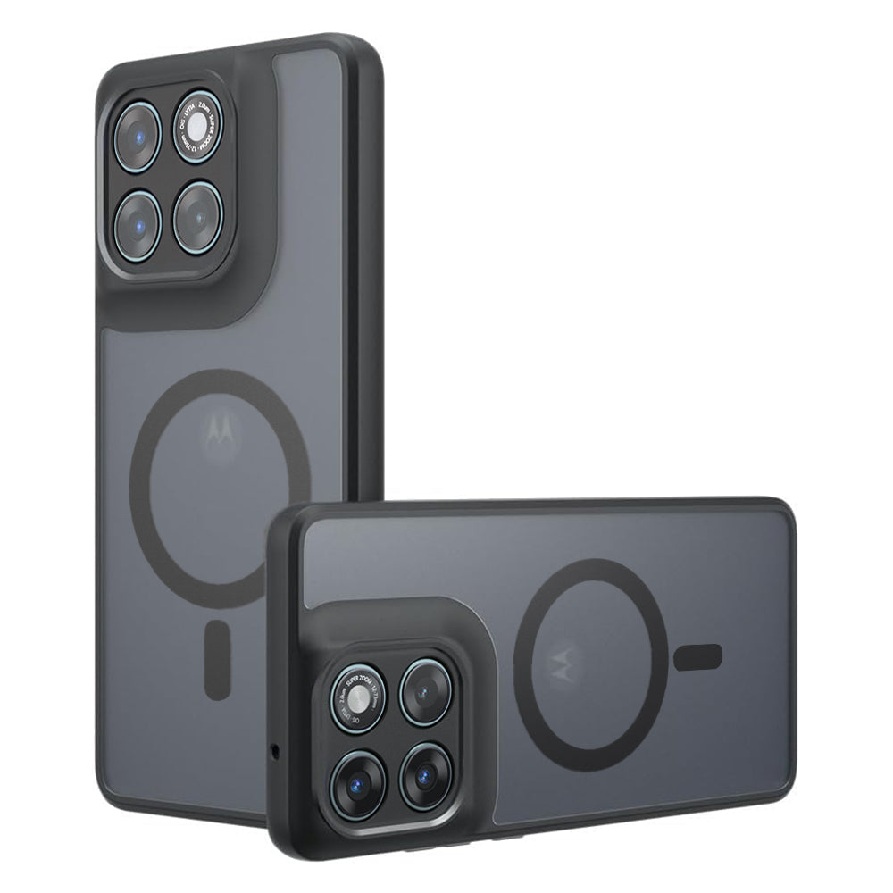 Funda MagSafe para Motorola Edge 70 Fusion, Techsuit, PureFrost, Negra Satinada