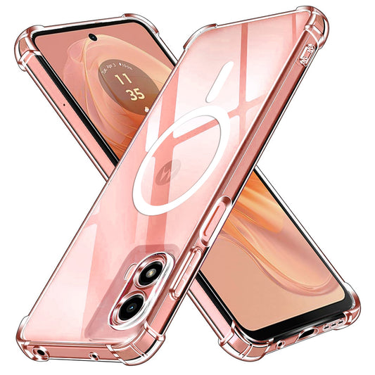 Funda MagSafe para Motorola Moto G04s / E14 / G04 / G24, Techsuit, Antichoque, Transparente