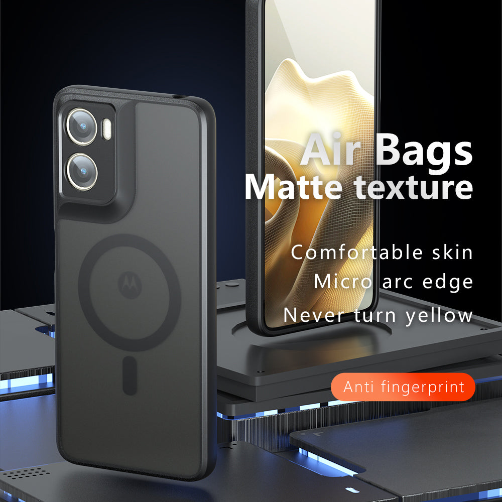 Funda MagSafe para Motorola Moto G06, Techsuit, PureFrost, Negra Satinada