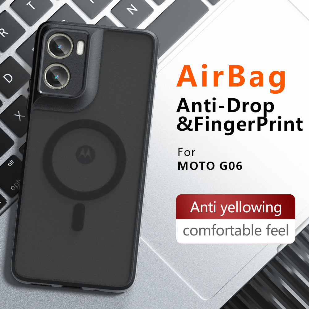 Funda MagSafe para Motorola Moto G06, Techsuit, PureFrost, Negra Satinada