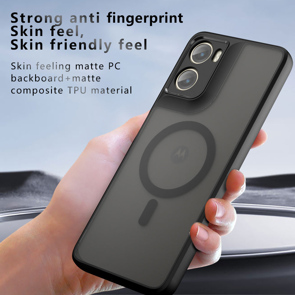 Funda MagSafe para Motorola Moto G06, Techsuit, PureFrost, Negra Satinada