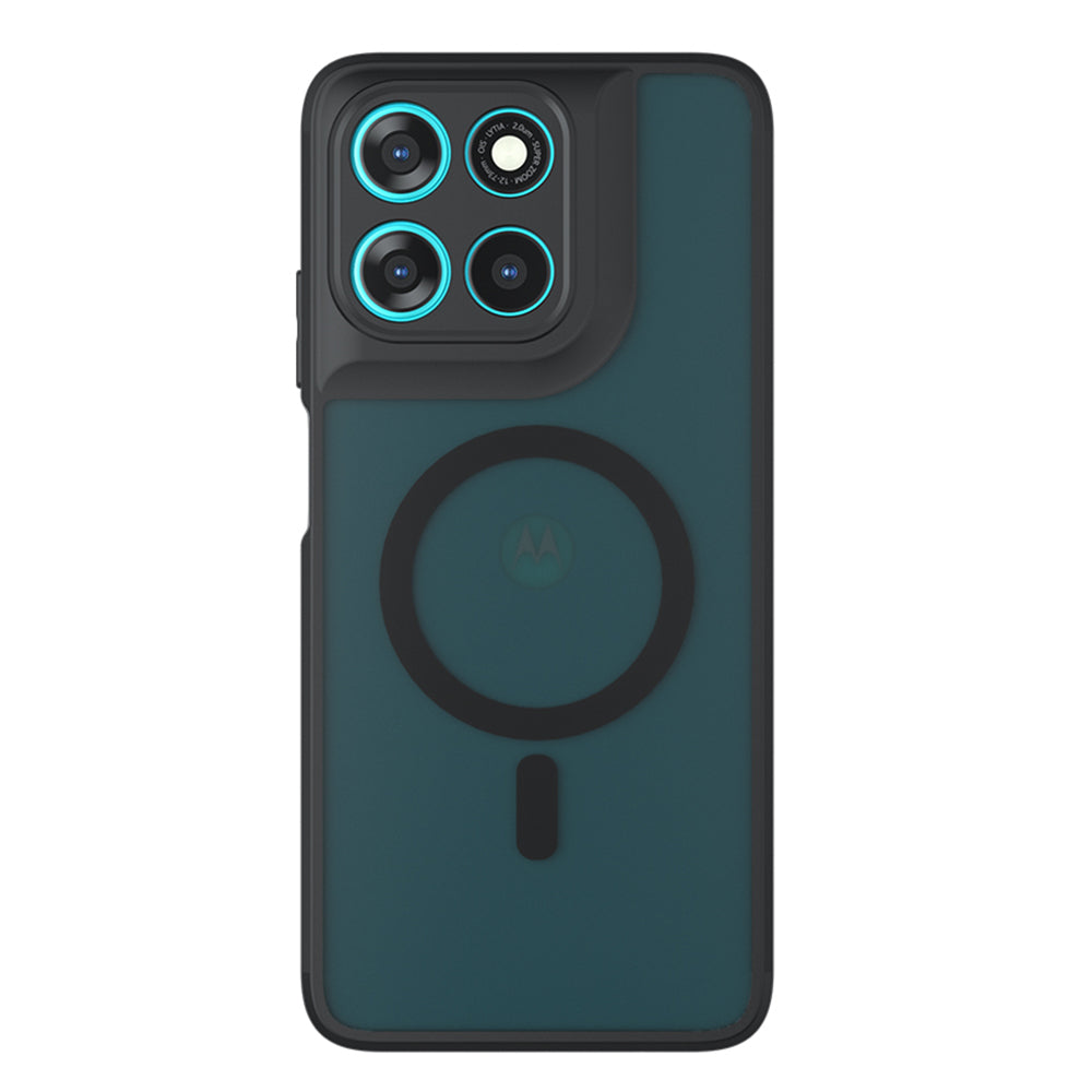 Funda MagSafe para Motorola Moto G77 / G67, Techsuit, PureFrost, Negra Satinada
