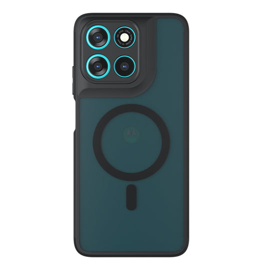 Funda MagSafe para Motorola Moto G77 / G67, Techsuit, PureFrost, Negra Satinada