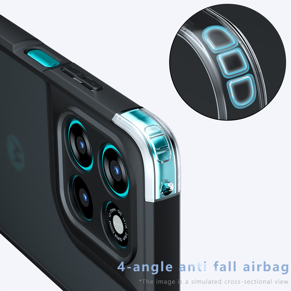Funda MagSafe para Motorola Moto G77 / G67, Techsuit, PureFrost, Negra Satinada