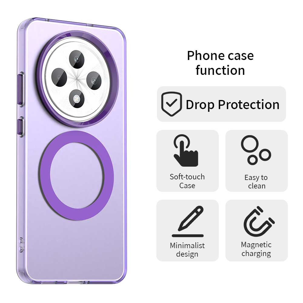 Funda MagSafe para Oppo Reno12 FS 5G / Reno12 FS 4G / Reno12 F 4G / Reno12 F, Techsuit, CandyCase, Morado