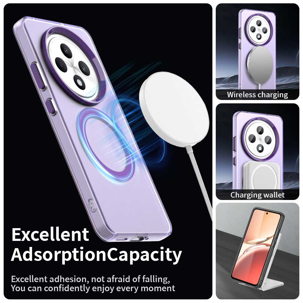 Funda MagSafe para Oppo Reno12 FS 5G / Reno12 FS 4G / Reno12 F 4G / Reno12 F, Techsuit, CandyCase, Morado