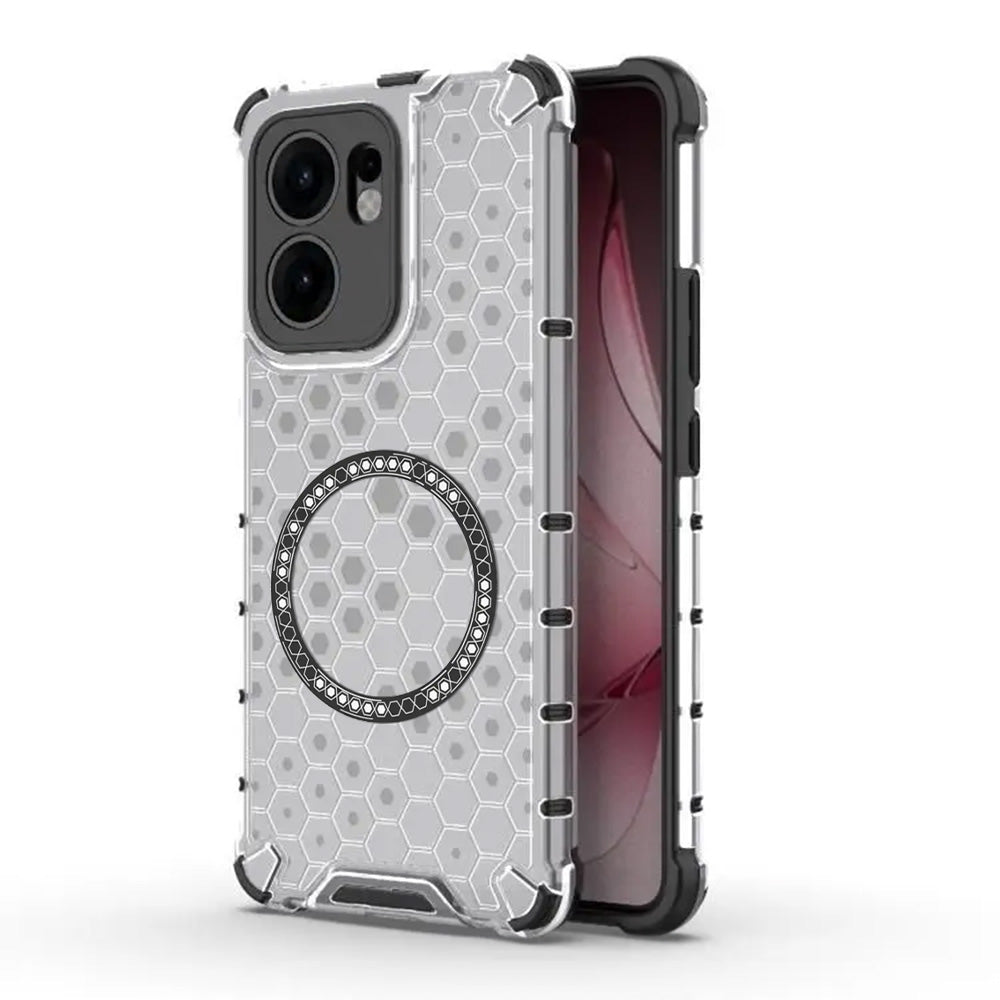 Funda MagSafe para Oppo Reno13 FS 5G / Reno13 F 4G / Reno13 F, Techsuit, HoneyComb Shield, Blanca