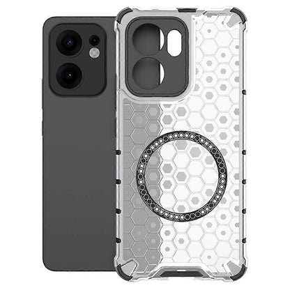 Funda MagSafe para Oppo Reno13 FS 5G / Reno13 F 4G / Reno13 F, Techsuit, HoneyComb Shield, Blanca