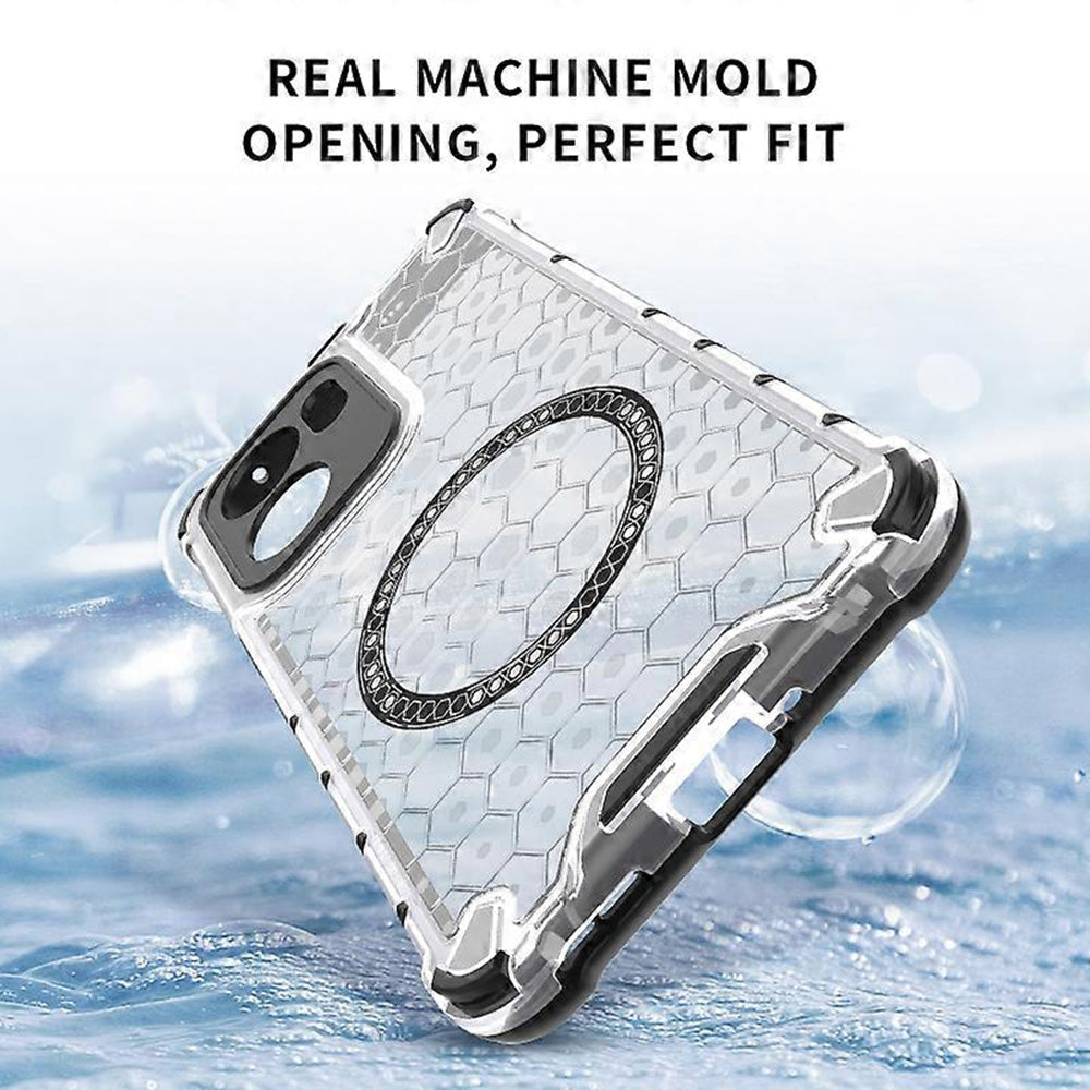 Funda MagSafe para Oppo Reno13 FS 5G / Reno13 F 4G / Reno13 F, Techsuit, HoneyComb Shield, Blanca