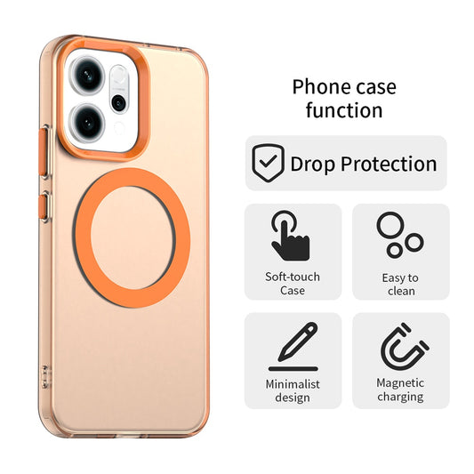 Funda MagSafe para Oppo Reno16 F / Reno16 FS, Techsuit, CandyCase, Naranja