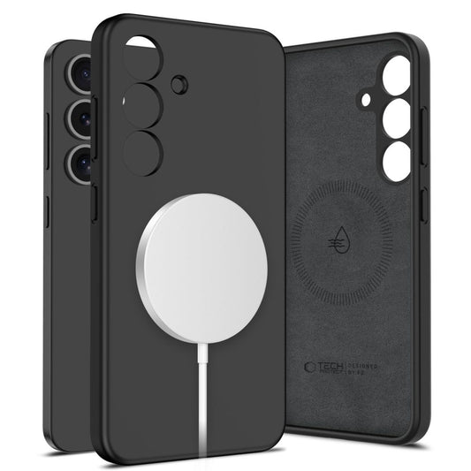 Funda MagSafe para Samsung Galaxy S25 S931, Tech-Protect, Silicona Líquida, Negra