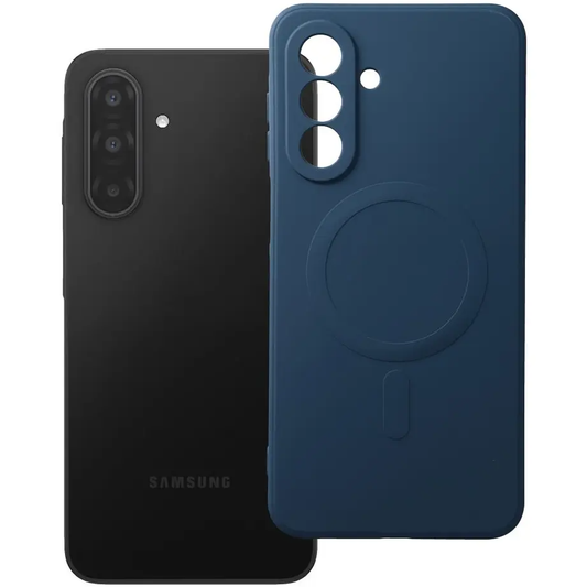 Funda MagSafe para Samsung Galaxy A18 / A17 4G / A17 5G, OEM, Silicone Mag, Azul marino