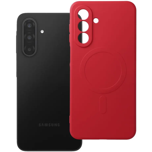 Funda MagSafe para Samsung Galaxy A18 / A17 4G / A17 5G, OEM, Silicona Mag, Roja