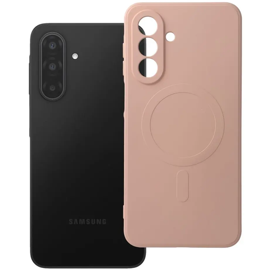 Funda MagSafe para Samsung Galaxy A18 / A17 4G / A17 5G, OEM, Silicona Mag, Rosa