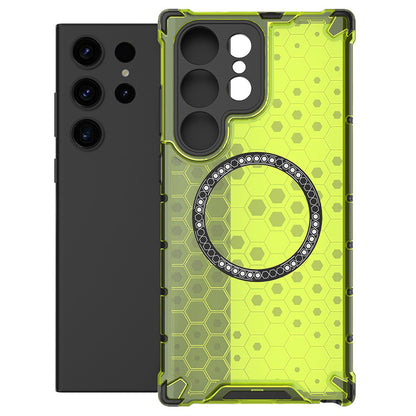 Funda MagSafe para Samsung Galaxy S25 Ultra S938, Techsuit, HoneyComb Shield, Verde