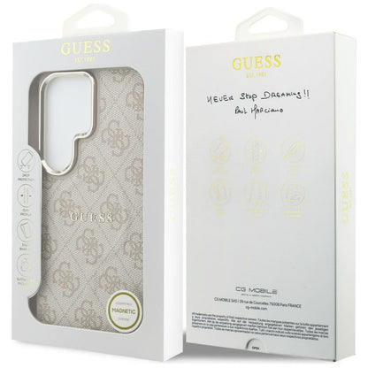 Funda MagSafe para Samsung Galaxy S26 Ultra S948, Guess, 4G Embossed Ring, Rosa