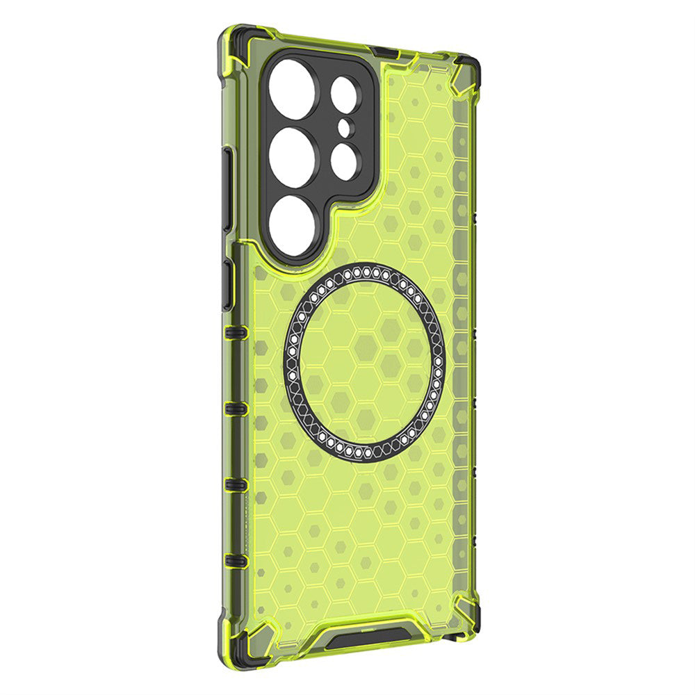 Funda MagSafe para Samsung Galaxy S25 Ultra S938, Techsuit, HoneyComb Shield, Verde