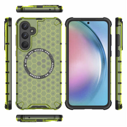Funda MagSafe para Samsung Galaxy S25 S931, Techsuit, HoneyComb Shield, Verde