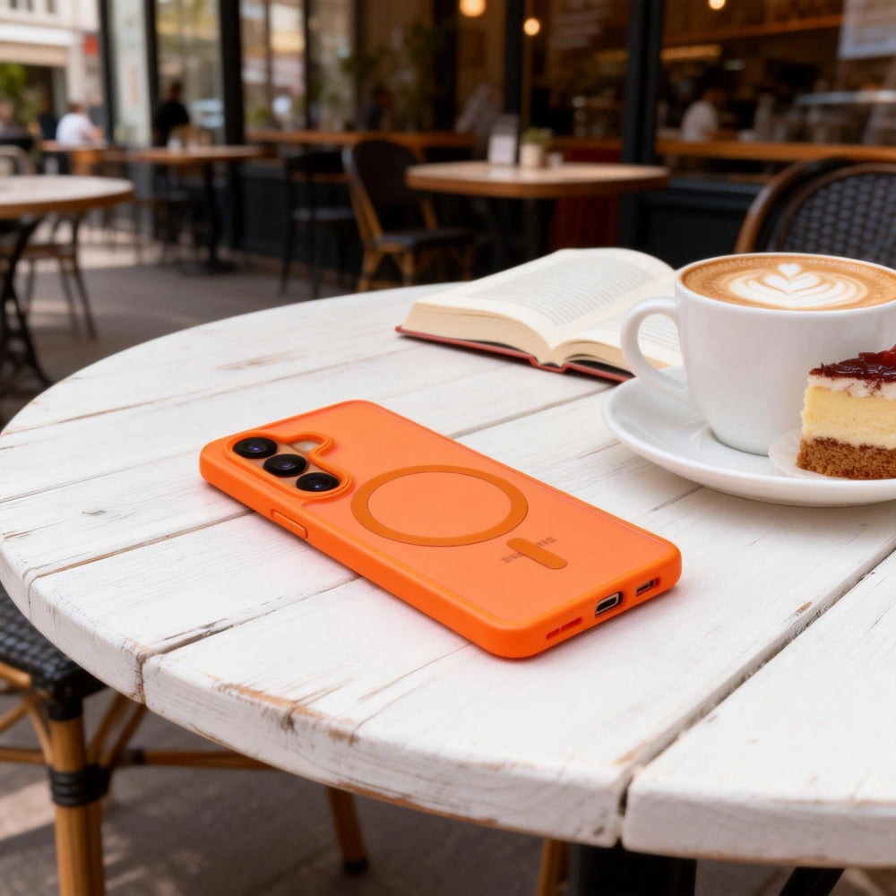 Funda MagSafe para Samsung Galaxy S26 S942, Tech-Protect, Magmat, Naranja Mate