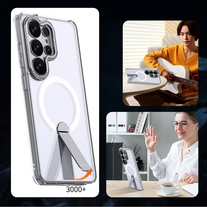 Funda MagSafe para Samsung Galaxy S26 Ultra S948, Hybrid Armor, X con Soporte, Transparente
