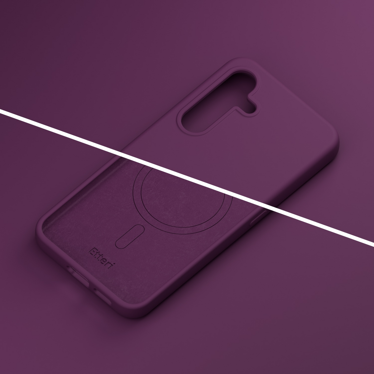 Funda MagSafe para Samsung Galaxy A57 5G, Etteri, Silicone Mag, Vino