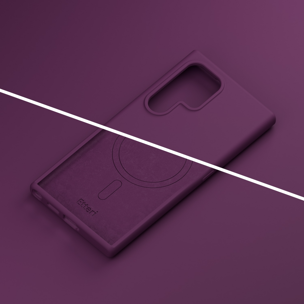 Funda MagSafe para Samsung Galaxy S25 Ultra S938, Etteri, Silicone Mag, Vino