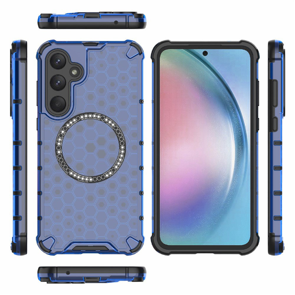 Funda MagSafe para Samsung Galaxy A26 A266, Techsuit, HoneyComb Shield, Azul