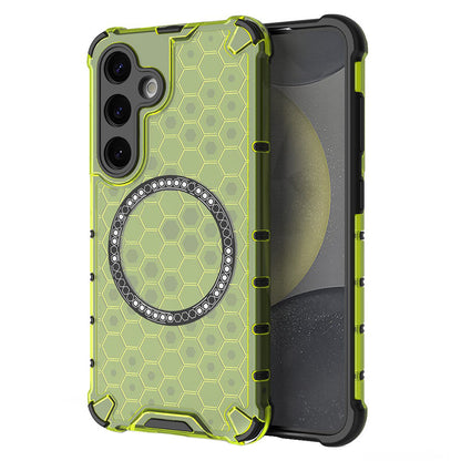 Funda MagSafe para Samsung Galaxy S25 S931, Techsuit, HoneyComb Shield, Verde
