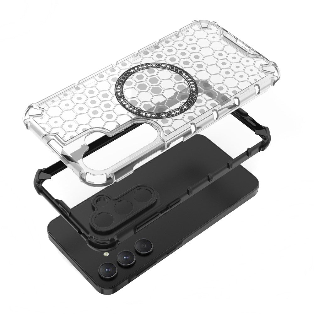 Funda MagSafe para Samsung Galaxy S25 S931, Techsuit, HoneyComb Shield, Verde