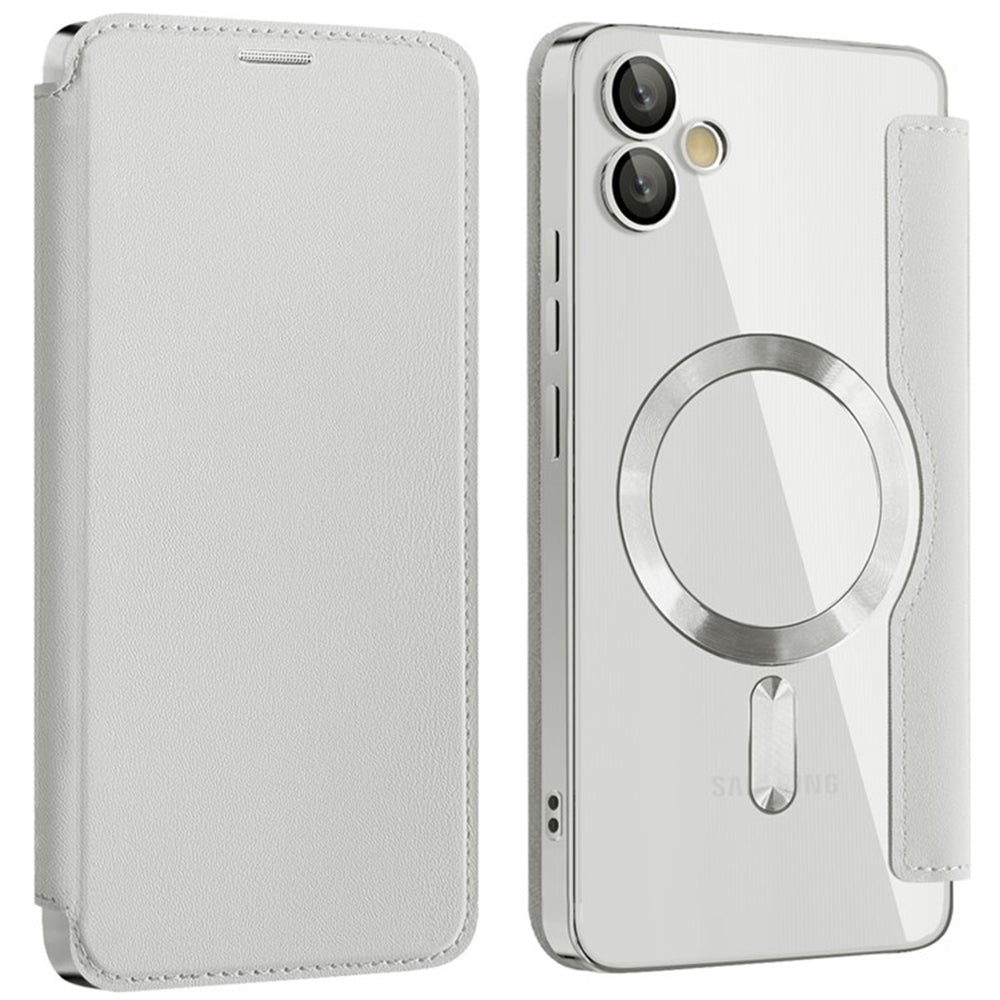 Funda MagSafe para Samsung Galaxy A05 A055, Techsuit, SmartMag Book, Gris