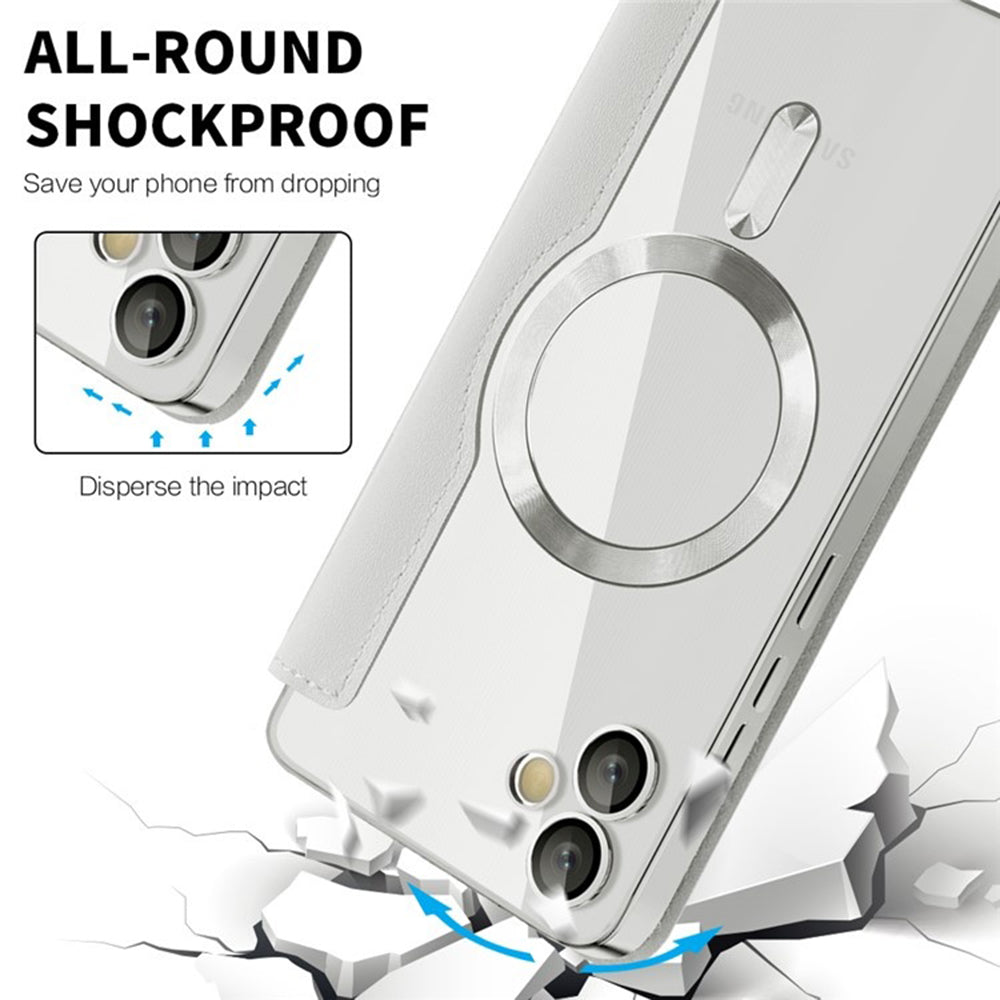 Funda MagSafe para Samsung Galaxy A05 A055, Techsuit, SmartMag Book, Gris