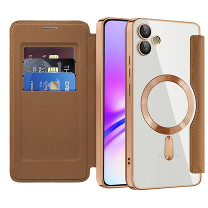 Funda MagSafe para Samsung Galaxy A05 A055, Techsuit, SmartMag Book, Marrón