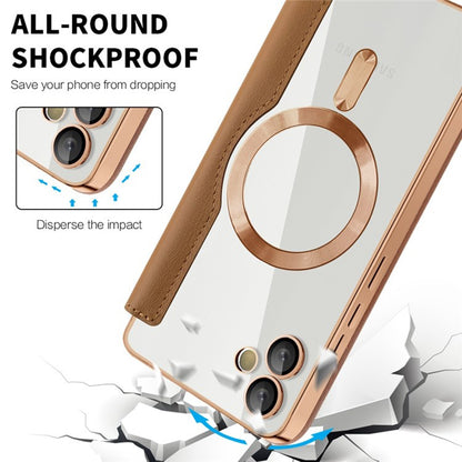 Funda MagSafe para Samsung Galaxy A05 A055, Techsuit, SmartMag Book, Marrón