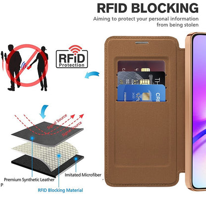 Funda MagSafe para Samsung Galaxy A05 A055, Techsuit, SmartMag Book, Marrón