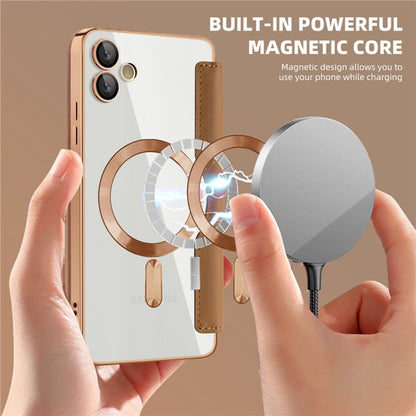 Funda MagSafe para Samsung Galaxy A05 A055, Techsuit, SmartMag Book, Marrón