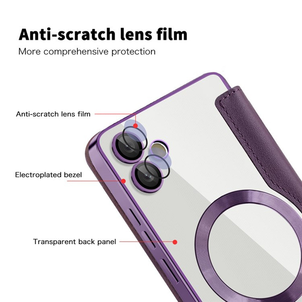 Funda MagSafe para Samsung Galaxy A05 A055, Techsuit, SmartMag Book, Morado