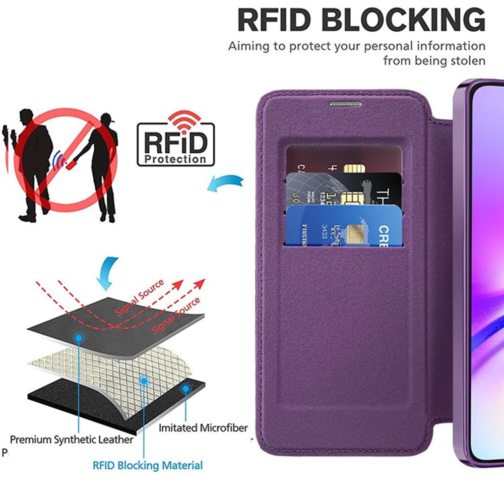 Funda MagSafe para Samsung Galaxy A05 A055, Techsuit, SmartMag Book, Morado
