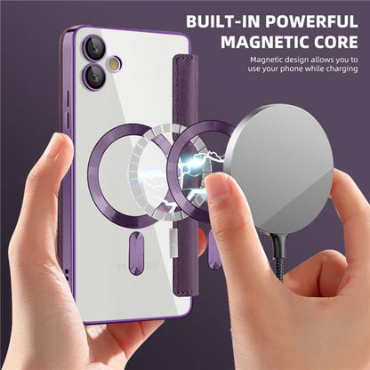 Funda MagSafe para Samsung Galaxy A05 A055, Techsuit, SmartMag Book, Morado