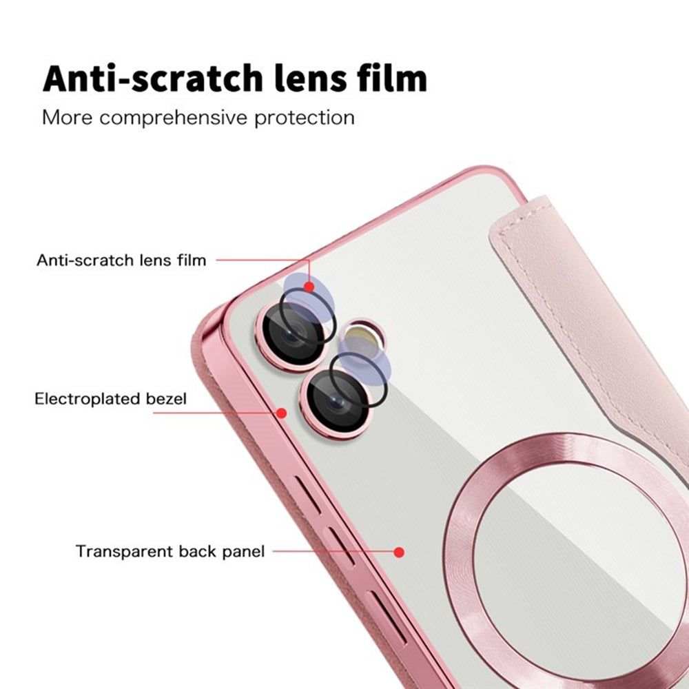 Funda MagSafe para Samsung Galaxy A05 A055, Techsuit, SmartMag Book, Rosa