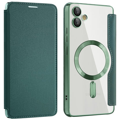 Funda MagSafe para Samsung Galaxy A05 A055, Techsuit, SmartMag Book, Verde