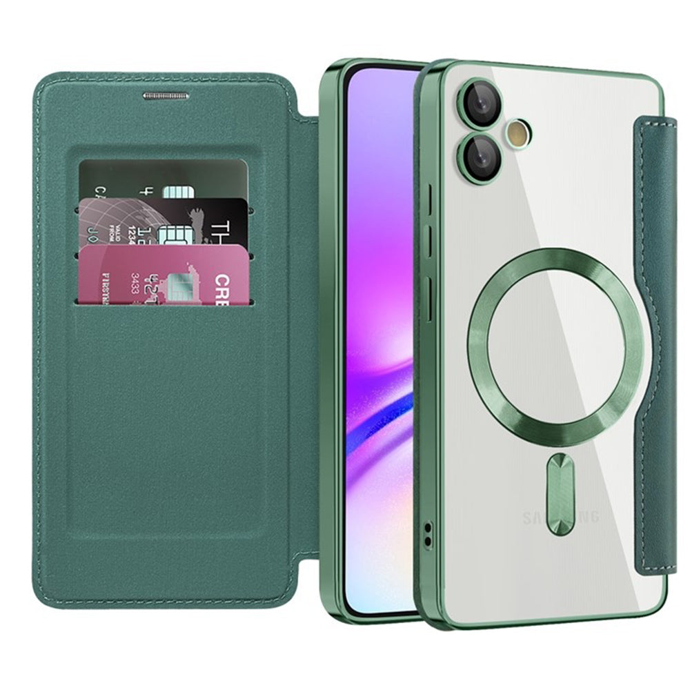 Funda MagSafe para Samsung Galaxy A05 A055, Techsuit, SmartMag Book, Verde