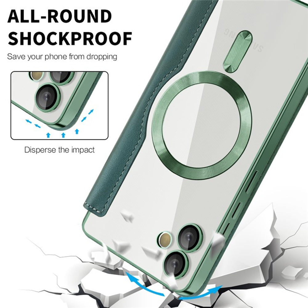 Funda MagSafe para Samsung Galaxy A05 A055, Techsuit, SmartMag Book, Verde