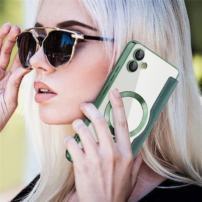 Funda MagSafe para Samsung Galaxy A05 A055, Techsuit, SmartMag Book, Verde