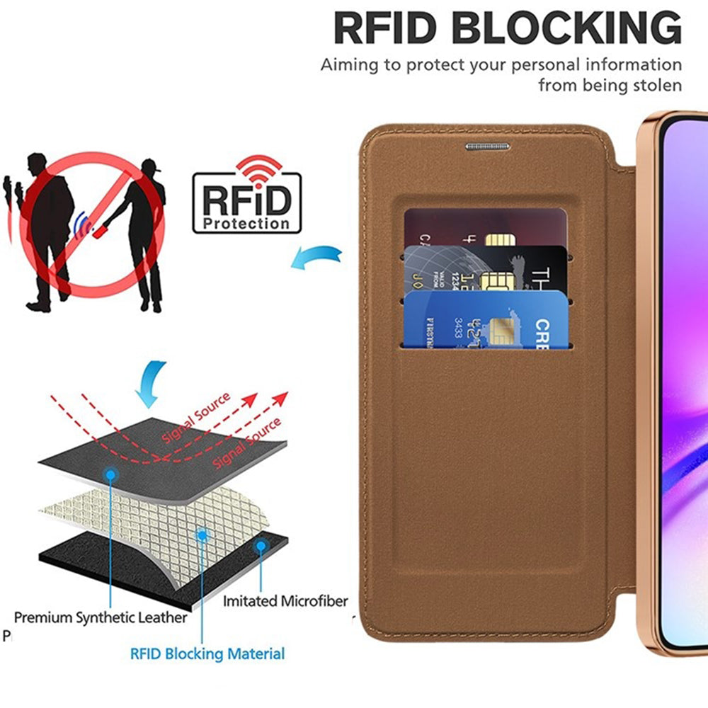 MagSafe Case for Samsung Galaxy A05s A057, Techsuit, SmartMag Book, Brown