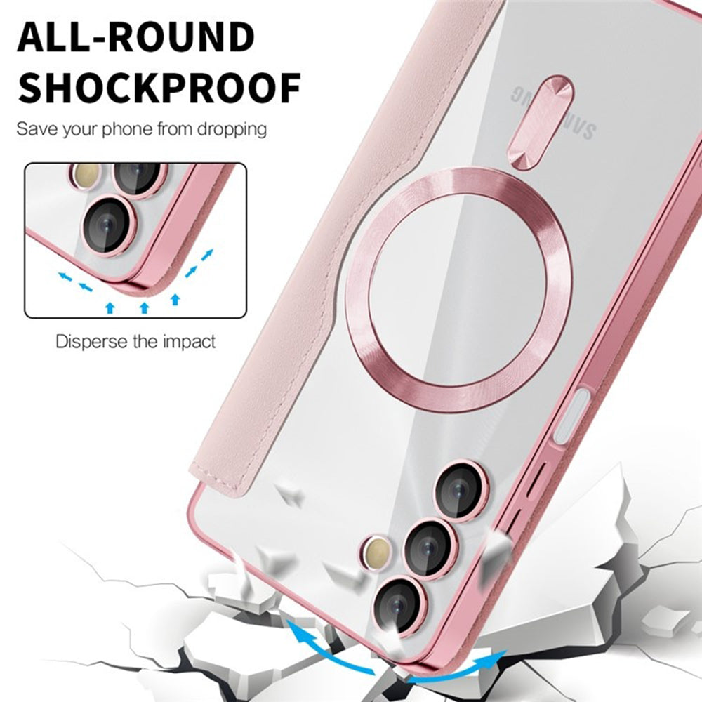Funda MagSafe para Samsung Galaxy A05s A057, Techsuit, SmartMag Book, Rosa