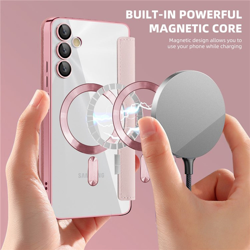 Funda MagSafe para Samsung Galaxy A05s A057, Techsuit, SmartMag Book, Rosa