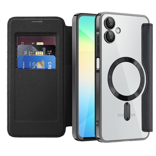 Funda MagSafe para Samsung Galaxy A06 A065, Techsuit, SmartMag Book, Negra