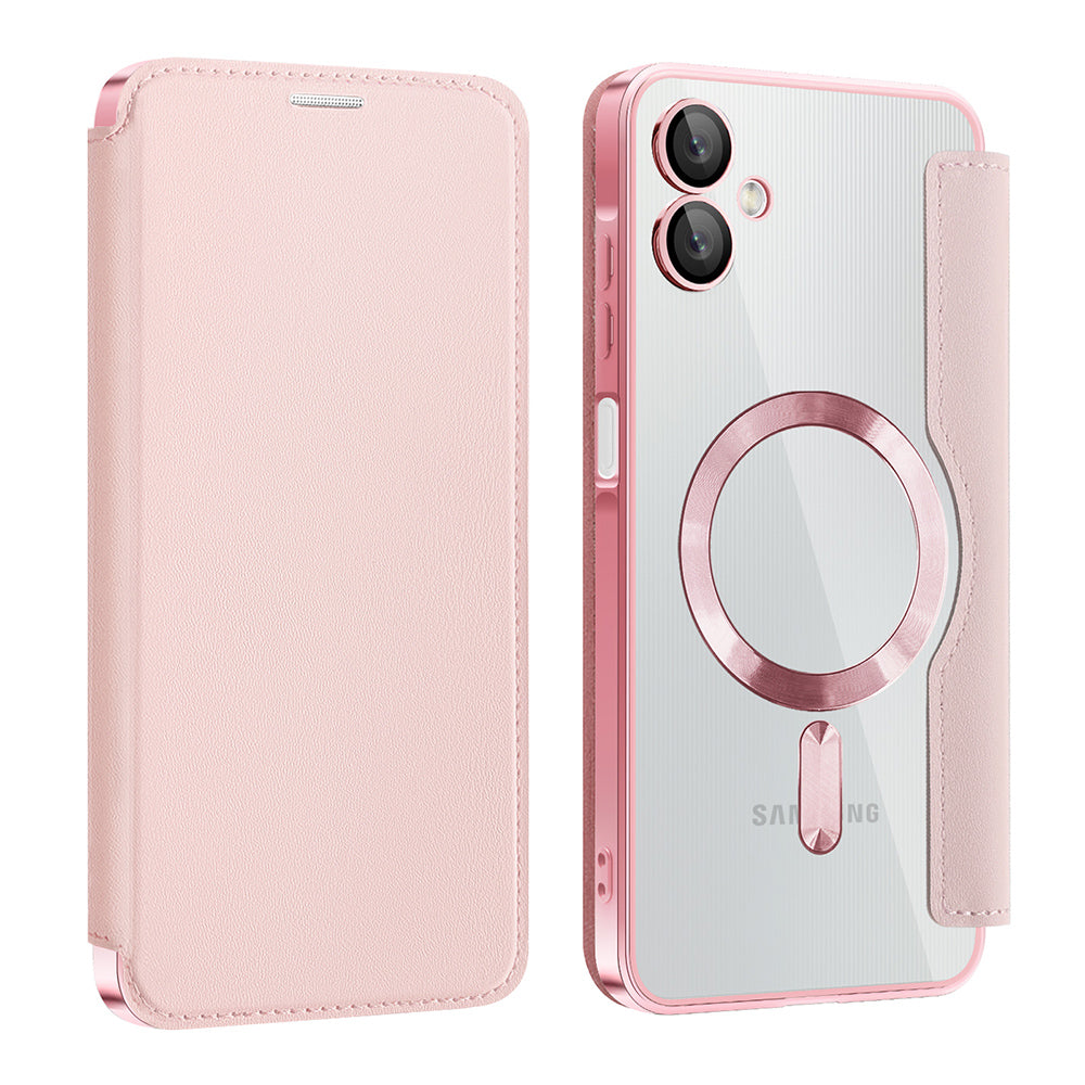 Funda MagSafe para Samsung Galaxy A06 A065, Techsuit, SmartMag Book, Rosa