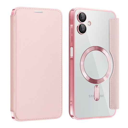 Funda MagSafe para Samsung Galaxy A06 A065, Techsuit, SmartMag Book, Rosa