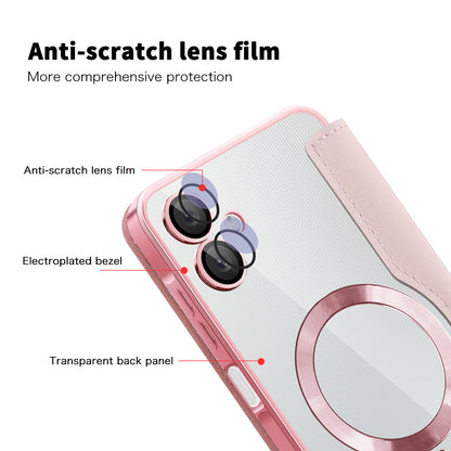 Funda MagSafe para Samsung Galaxy A06 A065, Techsuit, SmartMag Book, Rosa